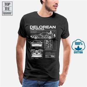 Retour vers le futur Delorean schéma T-Shirts avec impression hommes moto coton été hommes Hip Hop 220304