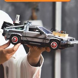 Terug naar de toekomstige Gedraeaned DMC 12 Time Machine 10300 Creative Expert Racing Car MOC Brick Model Building Blocks Toy 220715