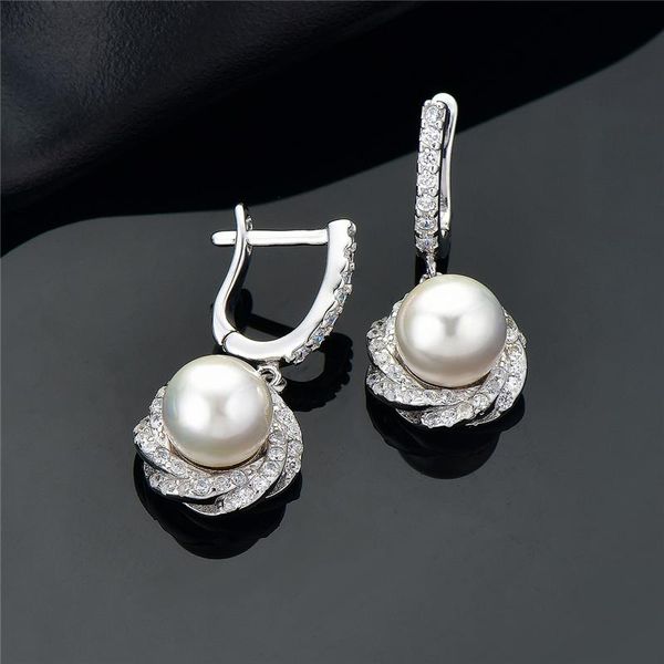 Boucles d'oreilles à Clip en perles d'eau douce pour femmes, accessoire de cadeau pour filles, bijoux en argent Sterling 925 véritable