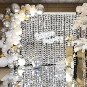 Achtergrondmateriaal 2M Disco Bolvormige Regengordijnen Afstudeerfeest Fotowand Verjaardag Bruiloft Achtergrond DIY Home Decor Gordijnbenodigdheden YQ231003