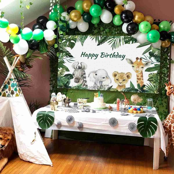 Matériel de fond Animaux de la jungle Toile de fond Décoration de fête dans la jungle Wild One Safari Décorations d'anniversaire Baby Shower Boy Gril 1er anniversaire Fond YQ231003