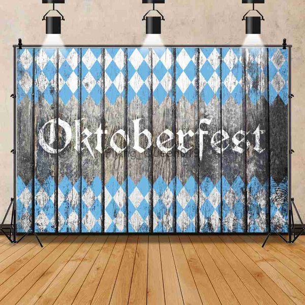 Material de fondo Fondos fotográficos de Laeacco Tablero de madera oscuro antiguo Banner de fiesta de Oktoberfest Fondos de fotografía de retrato Photocall Photo Studio YQ231003