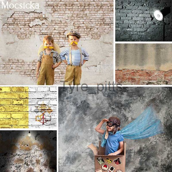 Matériel de fond Mocsicka mur de briques photographie arrière-plan rural rétro garçons mur photographie arrière-plan enfants adulte Portrait accessoires photo x0724