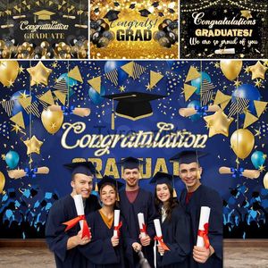 Matériel de fond SeekPro Graduate Party Background Sparkling Gold Scatter Background Bachelor Hat Props Retour à l'école Ballon Photographie x0724