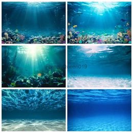 Achtergrondmateriaal Onderwaterwereld Achtergrond Zeebodem Haai Oceaan Onderzeese vis Koraal Baby Verjaardag Aquarium Fotografie Achtergrond Decor Photozone YQ231003