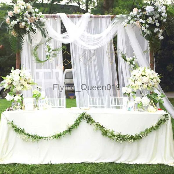 Matériel de fond Toile de fond de mariage Tulle Sheer Mousseline de soie Tissu Arch Drap Rideau Chaise Ceintures Décor Fil Fête Mur Maison Suspendus Décoration YQ231003