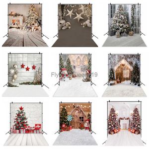 Matériel de fond Hiver Noël Decro Décors Pin Neige Bébé Jouets Rebord De Fenêtre Joyeux Noël Planche De Bois Photographie Fond Pour Studio Photo YQ231003