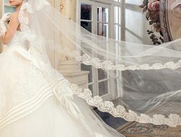Backlakegirls Cathedral Wedding Veil Accessoires 26 mètres Mariage Voile Vail Velos Lace Cotton Bride Veils4359449
