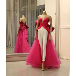 Bacless mode sexy avond lieverd rozenpakken ruchebloemen prom -jurken met grote boog vloer lengte formele feestkleding
