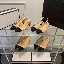 Ballet Flats Channel Designer Heels Tacones de zapatos de tacón alto Sandalias para mujeres Mocos de cuero de lujo Diseñador de la marca París zapatos de vestir de punta redonda