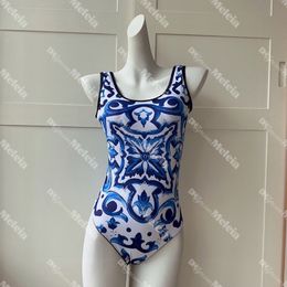 Backless badmode Dames bedrukt badpak Outdoor zomerbikini voor zwembad Klassiek strandzwempak