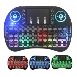 Backlit English Russie Russie française Portugais Portugais Arabe 2.4G Air Mouse Tote pour Android TV Box PC i8 Mini Wireless Keyboard