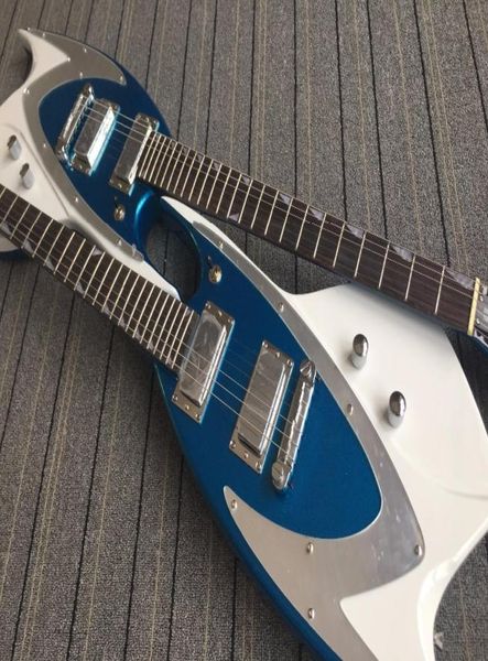 Backlnd Design JBD 100 série Metallic Blue Electric Guitar Mirror Pickguard Mini Pickups Locking Tiners6391644