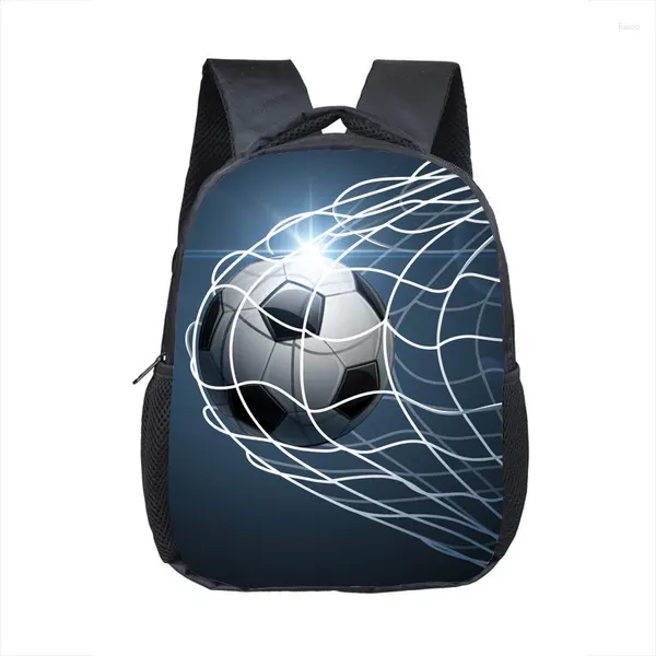 Mochila 12 pulgadas Cool Foot Ball Impresión escolar Mochilas escolares Niños Kindergarten Regalo para niños pequeños