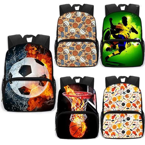 Sac à dos 13 pouces de basketball football de football de football baseball enfants sacs scolaires enfants sac de maternelle fashion grande capacité sacs