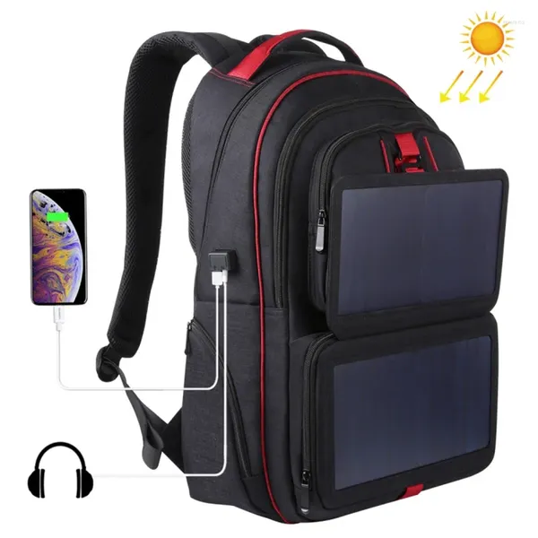 Backpack 14W 5V SOLAR AVEC PANNEAU CHARGEUR DE BANQUE POWER POWER POUR SMATRIEL