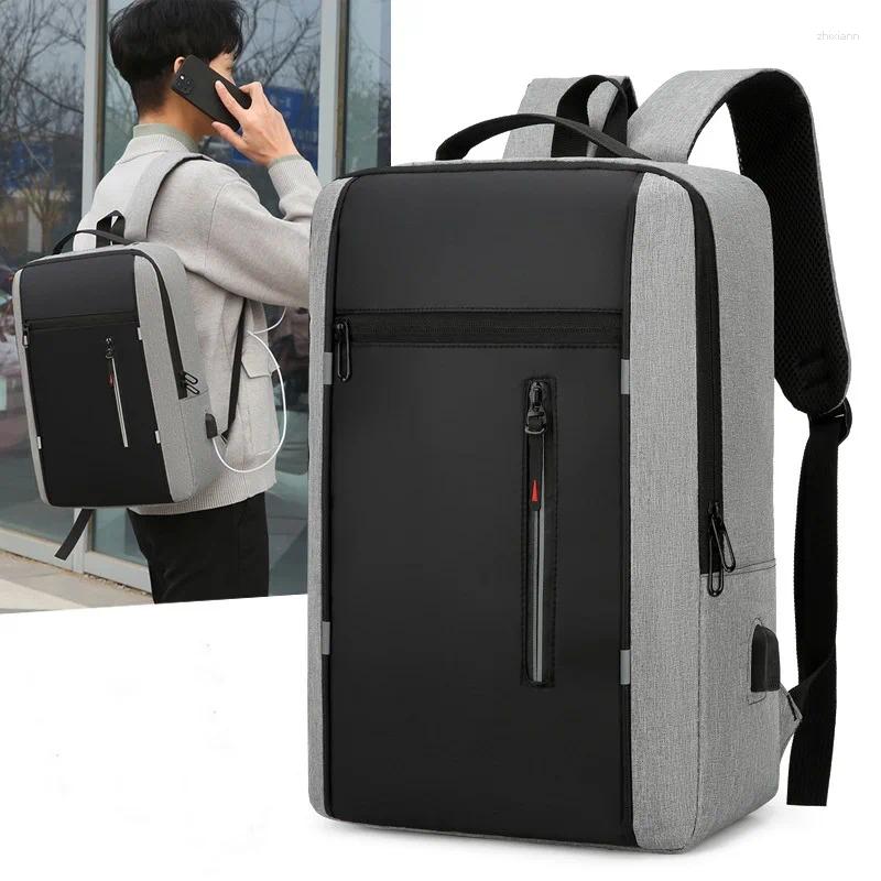 Рюкзак 15,6 дюйма мужской бизнес с высокой пропускной способностью много кармана 1 упаковка USB-зарядка