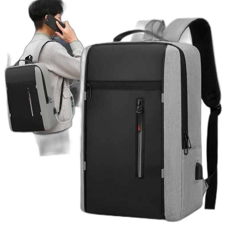 Men's High-Capacity Business backpack laptop bag with Multi-Pocket Design, USB Charging, and 15.6 Inch Display - Ideal for Work and Commuting (1 Pack)