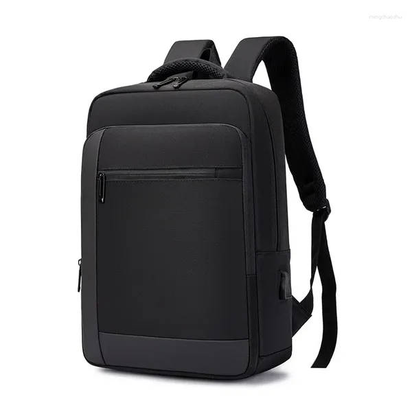 Sac à dos 15.6 pouces unisexe Simple affaires étanche extensible USB charge ordinateur portable grande capacité voyage sac à main