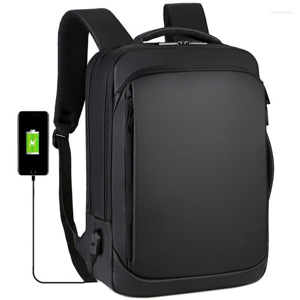 Mochila de 15,6 pulgadas bolsa de carga USB portátil para hombre de negocios Notebook Mochila impermeable Mochila de viaje Mochila al aire libre