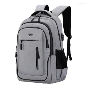 Sac à dos 17.3 ''grande capacité sacs à dos pour ordinateur portable pour homme Oxford noir solide sacs de lycée adolescent collège garçon Gril étudiant