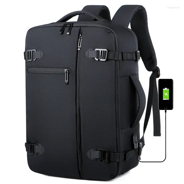 Sac à dos des ordinateurs portables pour hommes de 17 pouces pour l'homme étanche à oxford Oxford Multifonction Sacs extensibles Black Business Travel Backpacks