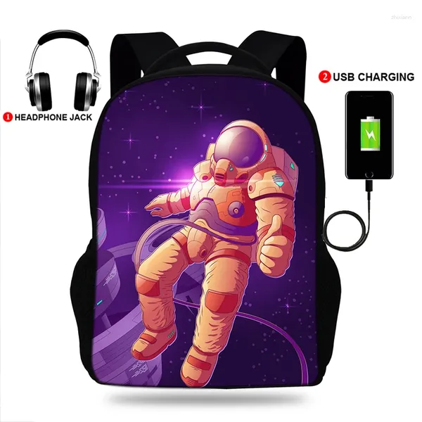 Mochila de 17 pulgadas de dibujos animados mochilas para niños/niñas bolsas escolares portátiles adolescentes adolescentes usb carga mochila