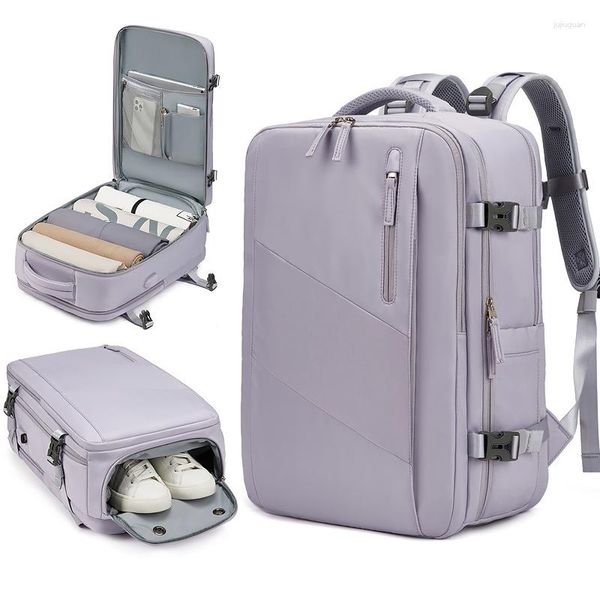 Mochila de 18 pulgadas para hombre y mujer, bolso escolar ligero, viaje, impermeable, con carga USB, mochilas para ordenador portátil, bolsas de equipaje con bolsillo para zapatos