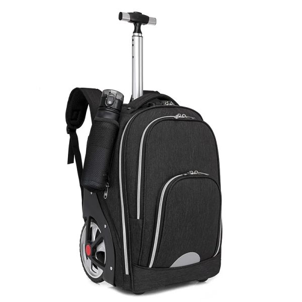 Sac à dos 18 pouces chariot sac à dos avec roues grande capacité sac à roulettes école sac à dos voyage bagage roulant ordinateur portable bagages d'affaires
