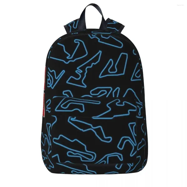 Mochila 20 FQ - Patrón de pistas Mochilas para niñas Boys Bookbag Students Bolsas escolares de dibujos animados para niños Viajes