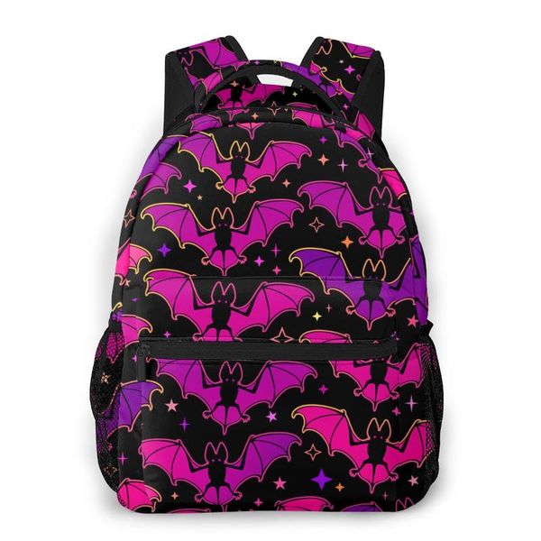 Mochila 2021 mochilas de viajes saliendo murciélagos para mujeres bolsas escolares de gran capacidad adolescente