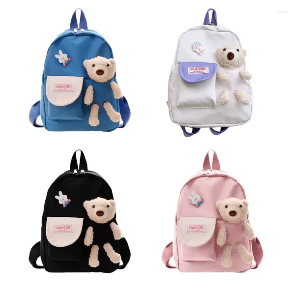 Mochila 2023 Oso de dibujos animados Bolsa de escuela de juguete para niñas Niños Kindergarten Schoolbags Niños