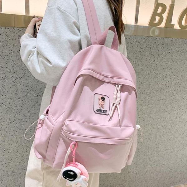 Sac à dos 2023 imperméable en nylon pour femmes, joli sac à dos multi-poches pour adolescentes, cartable Cool, mode Kawaii