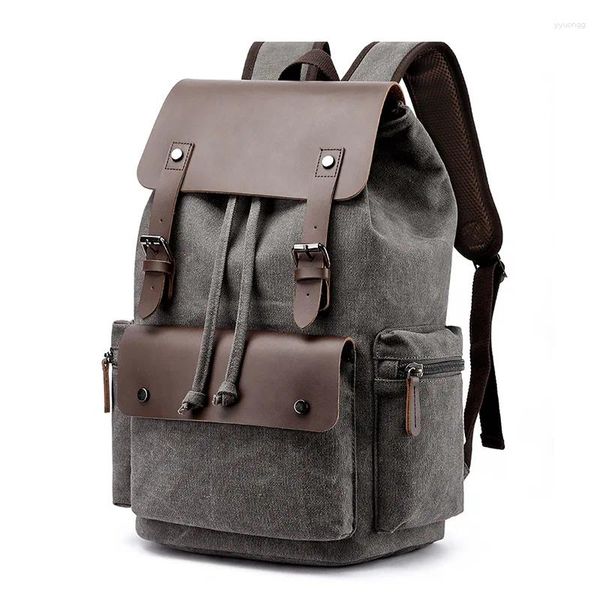 Mochila 2024 Lienzo Bolsa de computadora para hombres Gran capacidad Viaje Retro Casual Mujer Estudiante Mochila al por mayor