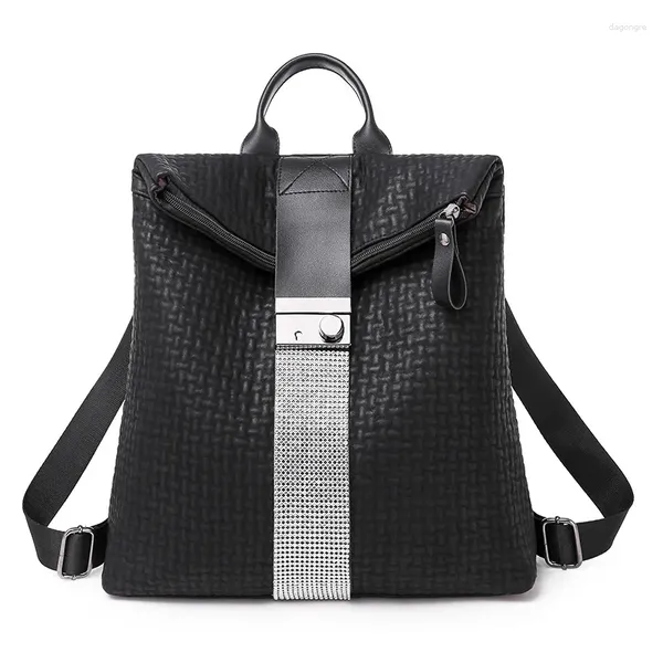 Sac à dos 2024 Cuir antivol féminin pour femmes sacs féminina mode motif de serpent voyage quotidien