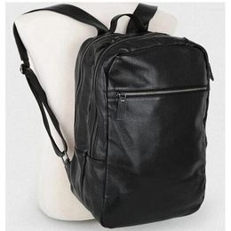 Sac à dos 2024 coréen authentique cuir masculin de la mode noire sac à école livre bookbag masculin sac à dos