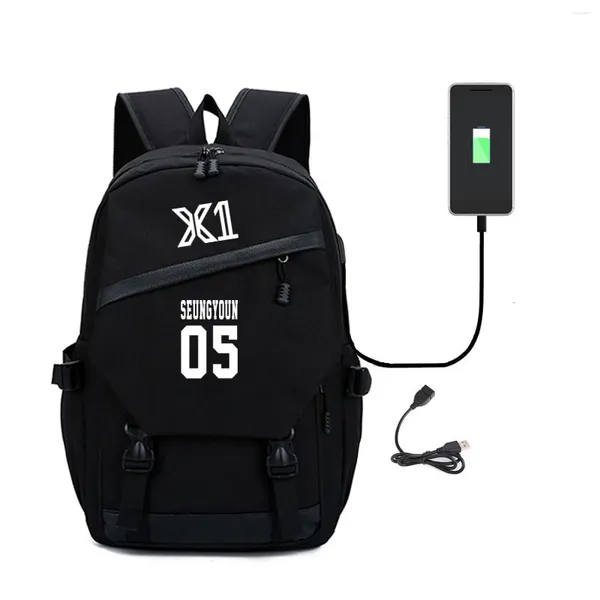 Sacturier 2024 KPOP Star X1 Périphery un sac USB Ligne de casque à la fois les épaules emballent les hommes et les femmes