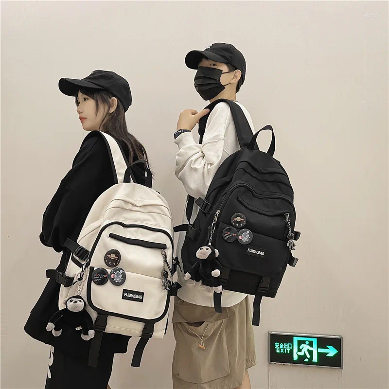 Backpack 2024 Large-capacity Schoolbag Junior High School Students Shoulder Bag With Version Of The Matching Color Tide Backpacks