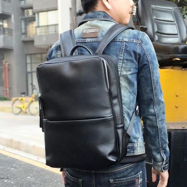 Sac à dos 2024 hommes sacs à dos mode Fashion de haute qualité divisé masculin étudiant coréen grand garçon entreprise d'ordinateur portable sac d'ordinateur