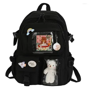 Mochila 2024 Estudio de niños Boys High School Girls Bags para adolescentes Multi Pockets Fashion Women Harajuku