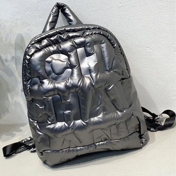 Mochila 2024 mochilas para mujer con estampado de letras Otoño Invierno moda de gran capacidad espacio algodón Color sólido bolso escolar