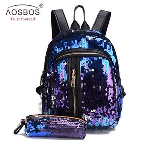 Sac à dos 2pcsset Nouveau Paillettes Femmes Sac À Dos pour Adolescente Mode Bling Sac À Dos Étudiant Sac D'école avec Étui À Crayons Embrayage Mochilas J230517