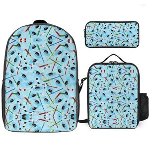 Rugzak 3 in 1 set 17 inch lunchtas Pen hockeygereedschap op ijsbaan Gooi deken te koop Firm Creatief Gezellig Sportactiviteiten