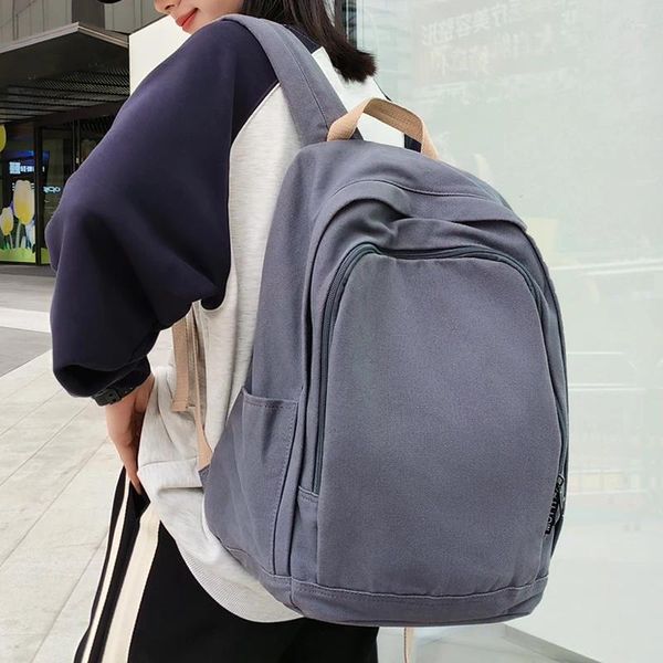 Mochila escolar de 35L para mujer, mochila diaria de lona ligera, bolsa para ordenador portátil de 15,6 pulgadas, mochilas de viaje unisex informales