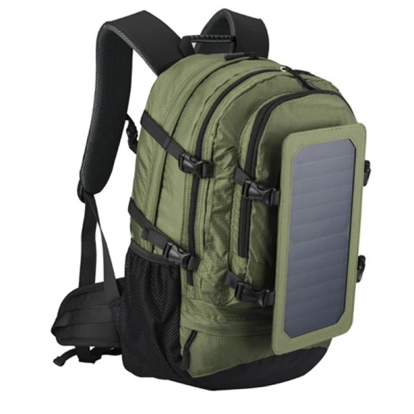 Mochila Mochila Solar de 35L para hombre y mujer, bolso de hombro de viaje de poliéster, cargador de teléfono móvil, bolso Solar, bolso para ordenador portátil Sunpower