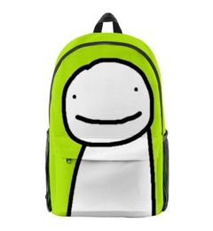 Sac à dos 3D Dream SMP Dreamwastaken Hommes Femmes imperméables Ordinateur portable Garçons Filles Oxford Cartoon Schoolbag8024228