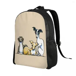 Backpack 3D -print Italiaanse Greyhound Backpacks voor schattige whippet Sighthound Dog School School Travel Bags Book Bag Fits 15 inch laptop