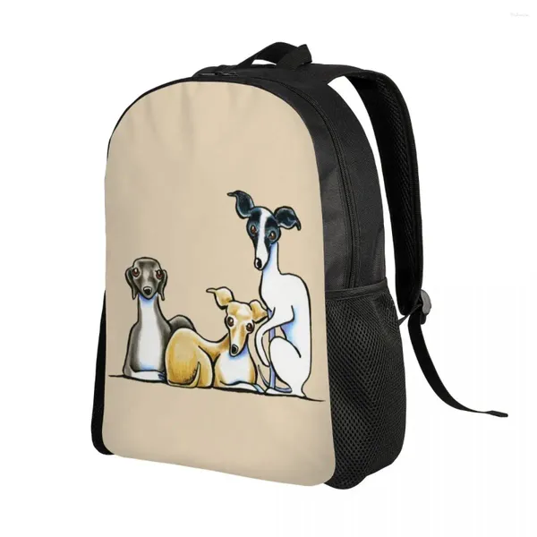 Sac à dos 3d imprimé italien Greyhound sac à dos pour whippet mignon swirthound dog collège scolaire de voyage sacs de bern complexe s'adapte à un ordinateur portable de 15 pouces