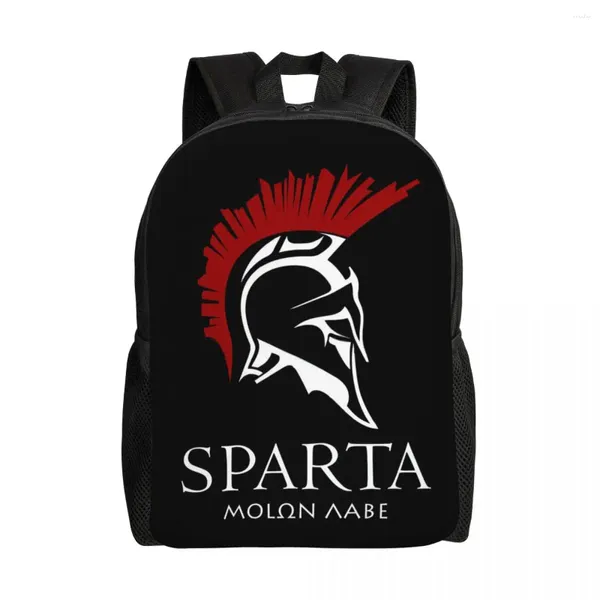 Sac à dos 3d Printing Spartan Molon Labe Sparta Warrior Backpacks for Girls Boys School College Bags Travel Bandbag s'adapte à un ordinateur portable de 15 pouces