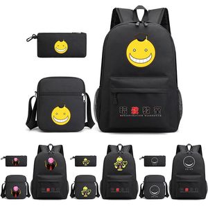 Rugzak 3 stks moord klaslokaal cos reizen camping computer bergbekleding ketting decoratie mochila oplaadbare school